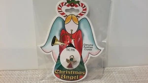 Genuine Austrian Crystal Angel Pin or Brooch Red/Green/Clear NIP - Picture 1 of 4