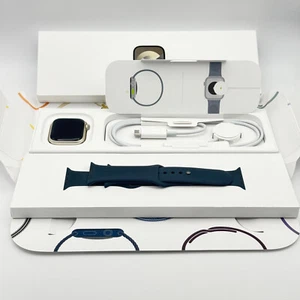Apple Watch Series 9 41mm Starlight Aluminium GPS z oryginalnym pudełkiem i akcesoriami - Zdjęcie 1 z 4