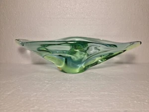 VINTAGE GLASSCHALE SKRDLOVICE TSCHECHOSLOWAKEI HANDARBEIT KUNST 50er JAHRE - Bild 1 von 9