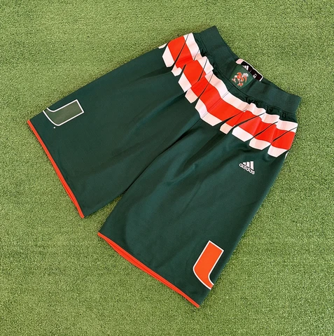 Men’s Medium Adidas MIAMI HURRICANES Authentic Team Issued Basketball SHORTS Cover