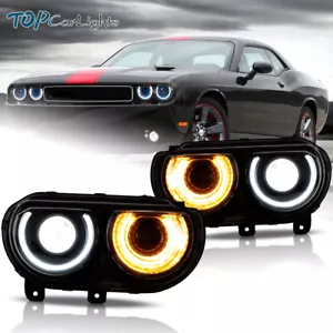 VLAND 1Pair LED Headlights Projector For 2008-2014 Dodge Challenger Front Lamps - Bild 1 von 15