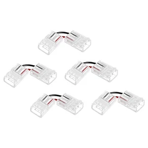 L Shape 2-Pin LED Connectors, 10mm Wide Solderless Adapter 5pcs - Picture 1 of 4