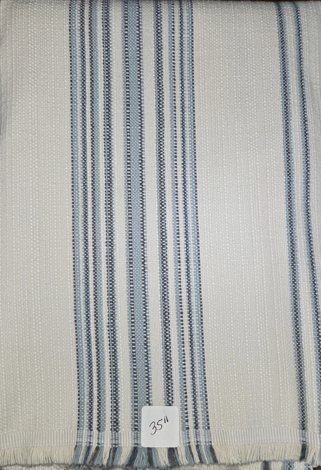 35" Schumacher Solano Stripe in Sky 100% Polyolefin Outdoor 54" Wide - Image 1 of 1