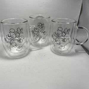 Juego de 3 tazas de vidrio JoyJolt Disney Mickey + Pluto 13,5 OZ doble pared frío/caliente - Imagen 1 de 13