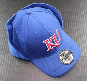 Kansas Jayhawks New Era Downflap 39Thirty Flex Mütze Baseball Cap L-XL Blau - Bild 1 von 7