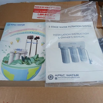 Sistema de filtro de agua bajo fregadero APEC WFS-1000 3 etapas blanco nuevo Foto 1 de 4