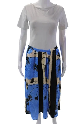 Maxi Falda Azul Zara Para Mujer Estampado Floral Cremallera Lateral Combo Talla Mediana Foto 1 de 4
