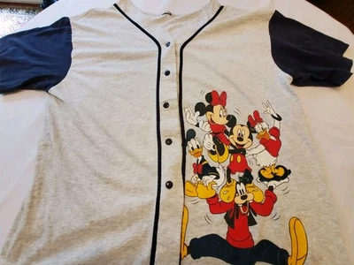 Винтажная мужская бейсбольная футболка 90-х Disney Mickey Unlimited XXL B10 Pluto Dondald  - Изображение 1 из 4