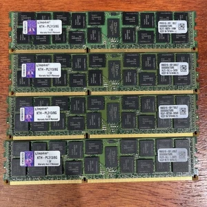 Kingston 4x8GB (32GB) KTH-PL313/8G 1333 MHz PC3-10600 DDR3 SDRAM SERVER MEMORY - Picture 1 of 3