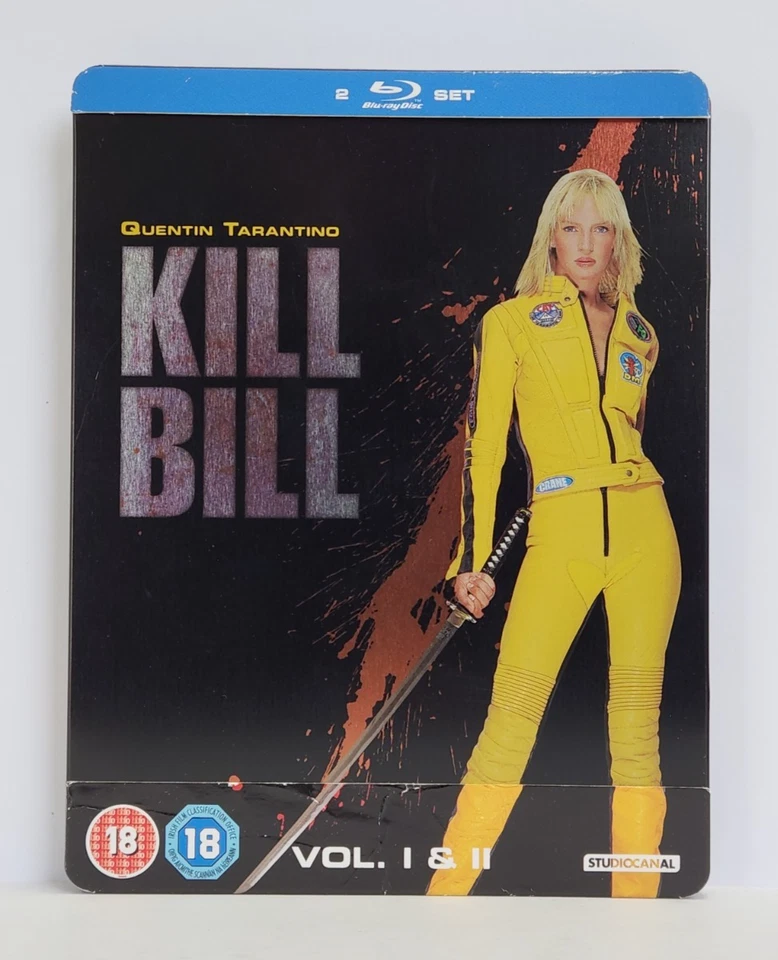 Kill Bill 1 & 2 Blu-ray UK Import Region B Zavvi Exclusive 2013 SteelBook Rare - Image 1 of 4