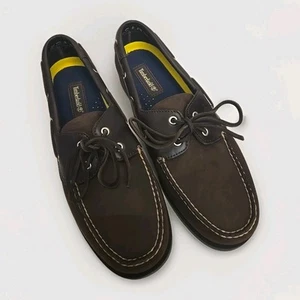 Timberland Hombres Echobay 2 Ojos Barco Zapatos Marrón Chocolate Talla 13 M NUEVO - Imagen 1 de 13