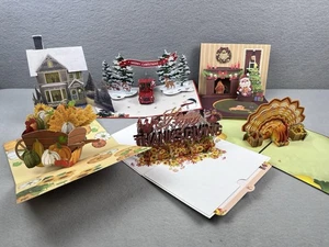 6 3D Erntedank- & Weihnachtskarten unbenutzt Urlaub verschiedene Hersteller - Bild 1 von 22