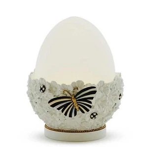 MacKenzie-Childs White Rabbit Illuminated Egg 7.25” Tall Battery Operated New - Picture 1 of 2