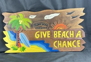 Letrero Ron Jon Surf Shop Driftwood Dale una oportunidad a la playa decoración de pared retirada 10 X 20 - Imagen 1 de 6