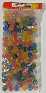 100 SEALED In Bag Vintage CAT'S EYE Marbles..VITRO FIVE STAR BRAND NIP - Picture 1 of 5