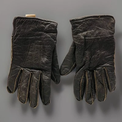 US Military Leather Work Gloves 1956 Gates Mills Men Size 11 Lined Dark Brown - Image 1 of 4