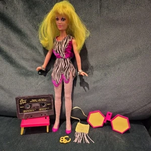 Vintage 1980er Hasbro Jem and the Holograms Puppe Pizzazz gelbe Haare & Kassette - Bild 1 von 6