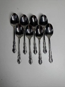 Set di 8 cucchiaini da zuppa ovale Oneida Shelley cube inox Place 6 5/8" - Foto 1 di 4