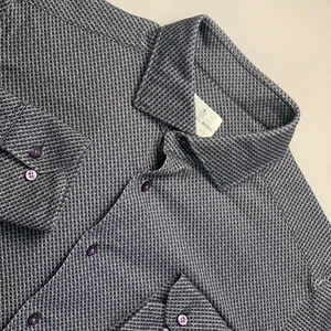 EMANUEL BERG Shirt Mens Long Sleeve Button Up 4Flex Stretch Blue Purple M/L 16" - Bild 1 von 15