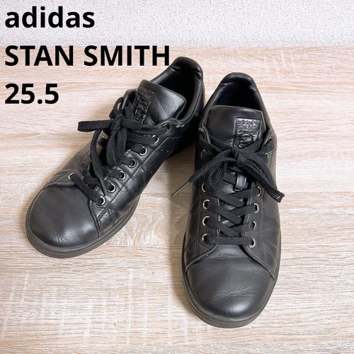 Sneakers Adidas Stan Smith 7.5 US tutte nere in pelle unisex usate