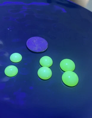 Paquete de 6 cabujones de vidrio vaselina de uranio 11 mm, 13 mm, 15 mm 2 cada uno amarillo Foto 1 de 4