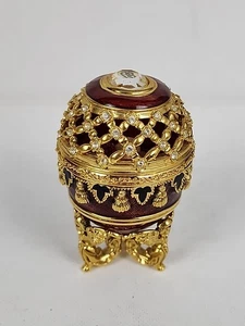 Joan Rivers Imperial Treasures Rot Potpourri Faberge Ei & Ständer Ohne Box Metall - Bild 1 von 14