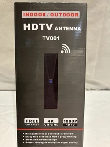 HDTV-Antenne, Innenbereich/Aussenbereich, TV001, 4K UltraHD, 1080P, kostenlose Kanäle, neu mit Karton - Bild 1 von 4