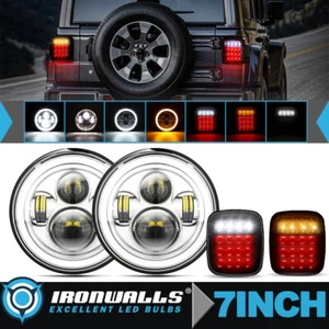 Faro LED alto/bajo para Jeep Wrangler TJ CJ 7" + luces traseras ahumadas señal de giro - Imagen 1 de 12