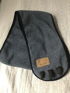 Gap Kids Fleece Reversible Scarf Heather Gray Black One Size - Picture 1 of 3