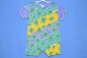 vintage 80s BABY BELUGA TROPICAL HOODED ROMPER BABY ONE PIECE 18 MONTHS - Picture 1 of 3
