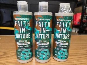 THREE bottles - Faith In Nature Coconut Conditioner (3 x 400ml) - Picture 1 of 2