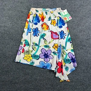 Vintage Jams World Skirt Small White Floral Efflorescent Made In Hawaii Rayon - Picture 1 of 12