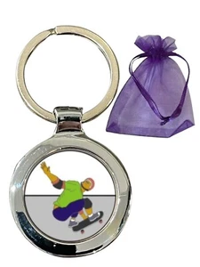 Skateboarding Male Personalised Beta Keyring in Gift Bag - Picture 1 of 3