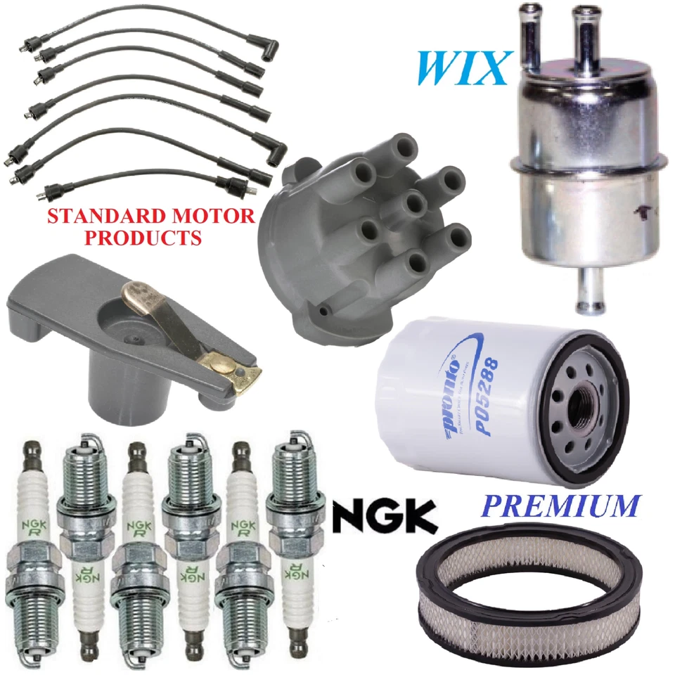 Kit de puesta a punto filtros de combustible de aceite de aire tapones de cable para Jeep CJ7 L6 4,2 L 1981-1986 Foto 1 de 1