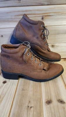 Ariat Ropers Heritage Lacer Women Short Western Boot US 7 B tassel Kiltie Brown  - Image 1 of 4