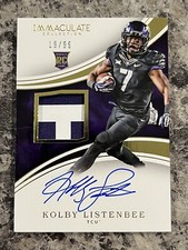2016 Immaculate Collegiate KOLBY LISTENBEE RC #128 RPA Rookie Patch Auto TCU /99