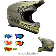 Produktbild - Thor MX Sector 2 Helm Combat Army + HP7 MX Brille Crosshelm Motocross Quad