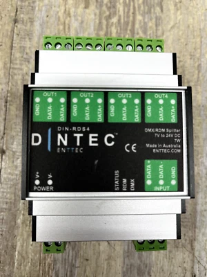 ENTTEC DIN RDS4  4-port DMX/RDM splitter NEW FREE FAST SHIPPING - Image 1 of 4