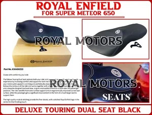 ASIENTO DOBLE 100 % genuino Royal Enfield Deluxe Touring, negro para Super Meteor 650 - Imagen 1 de 22