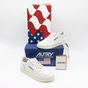 AUTRY Womens Trainer Medalist Low Top White Leather Lace Up 80's Vintage Sneaker