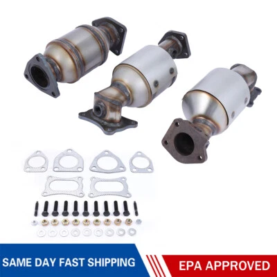Complete Catalytic Converters Bank 1 & 2 & Rear For Honda Pilot 3.5L 2009-2015 Foto 1 de 4