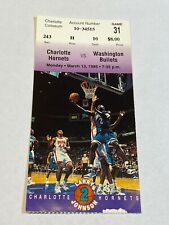 Charlotte Hornets Washington Bullets NBA Ticket Stub #10 3-13-95 Larry Johnson