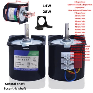 60KTYZ 2.5-110rpm/min 220V AC 14W/28W Synchronous Motor Permanent Magnet CW/CCW - Picture 1 of 9