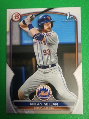 Bowman 1er novato 2023 Nolan Mclean #BD-96 New York Mets MLB béisbol radiocontrol Foto 1 de 2