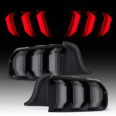 2015-2023 Ford Mustang Euro Clear / Smoke LED Sequential Tail Lights Brake Lamps Foto 1 de 3