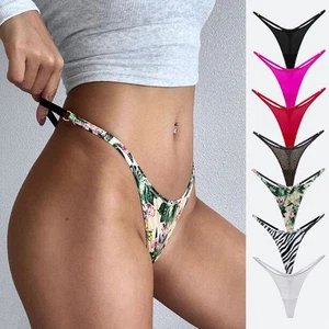 Sexy Womens High Cut Thong Panties G string Bikinis Low Rise Underwear Lingeries - Photo 1/31