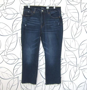 Pantalones de mezclilla Time and Tru para mujer talla 14 tiro alto corte recto desgastado dobladillo crudo - Imagen 1 de 8