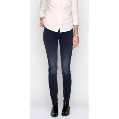 Pantalones de mezclilla ajustados de tiro bajo Y2K The Looker para mujer madre lavado oscuro en Grand Sophie s 26 Foto 1 de 4