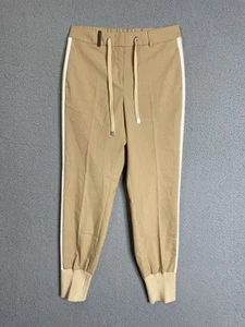 Peserico Jogger Pants Womens 40 Beige White Side Striped Made in Italy - Picture 1 of 21