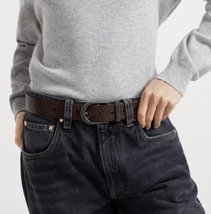 Cinturón para mujer BRUNELLO CUCINELLI "Monili brillante piel de becerro martillada" talla pequeña NUEVO - Imagen 1 de 13